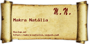Makra Natália névjegykártya